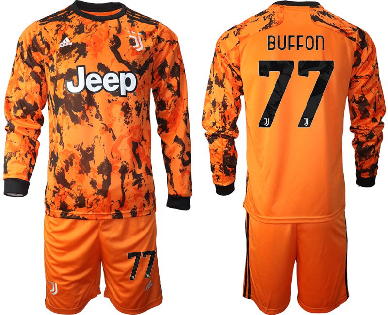 Men 2020-2021 club Juventus away long sleeves #77 orange Soccer Jerseys->juventus jersey->Soccer Club Jersey